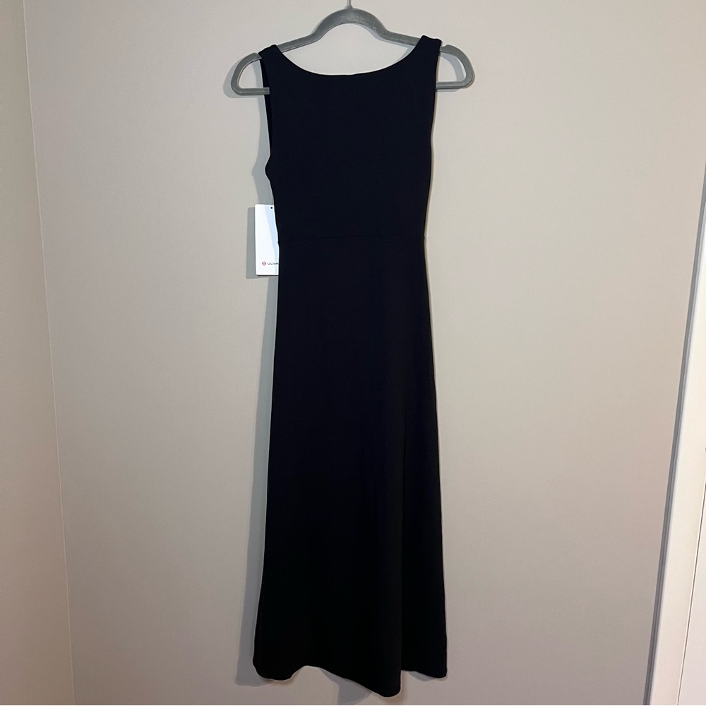 Lululemon NEW Nulu Twist Front Athleisure Sleeveless Stretch Midi Dress Black M - Picture 6 of 7
